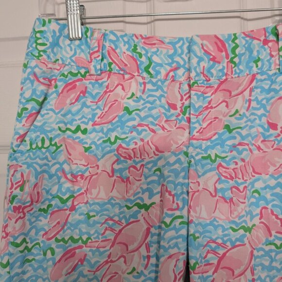 Lilly Pulitzer Lobstah Roll The Chipper Shorts Womens Size 2 Blue Pink Bermuda - Picture 2 of 14